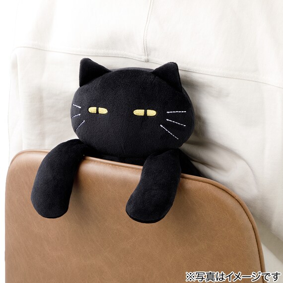 背当てクッション(デコネコ ブラック) 3枚目画像