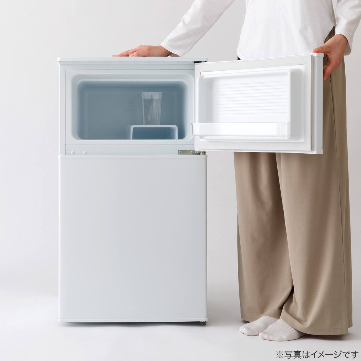 90L 直冷式2ドア冷凍冷蔵庫 (BR2C01WH) 延長保証付き (リサイクル回収