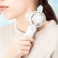 充電式 首掛け冷却プレートハンディファン(ホワイト)