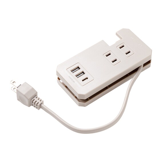 持ち運びできるコンパクトマルチタップ(モカ) 4枚目画像