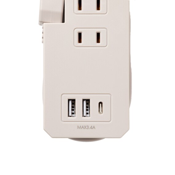 持ち運びできるコンパクトマルチタップ(モカ) 8枚目画像