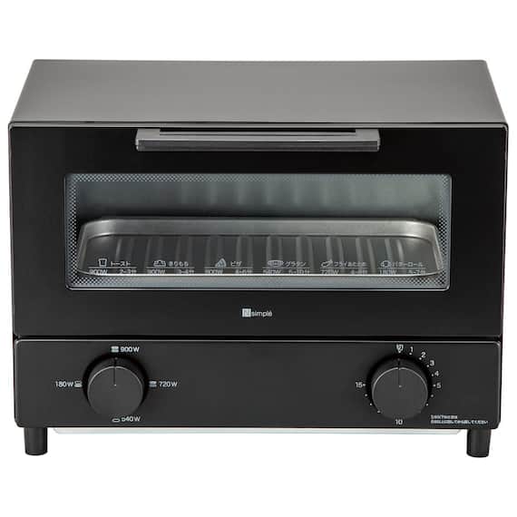 W切り替え式オーブントースター 2枚 (AC2C02 ブラック) 1枚目画像