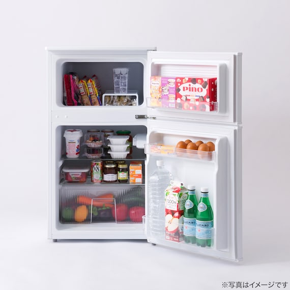 【家電2点セット】90L冷蔵庫+4.5kg洗濯機セット (ホワイト) 4枚目画像