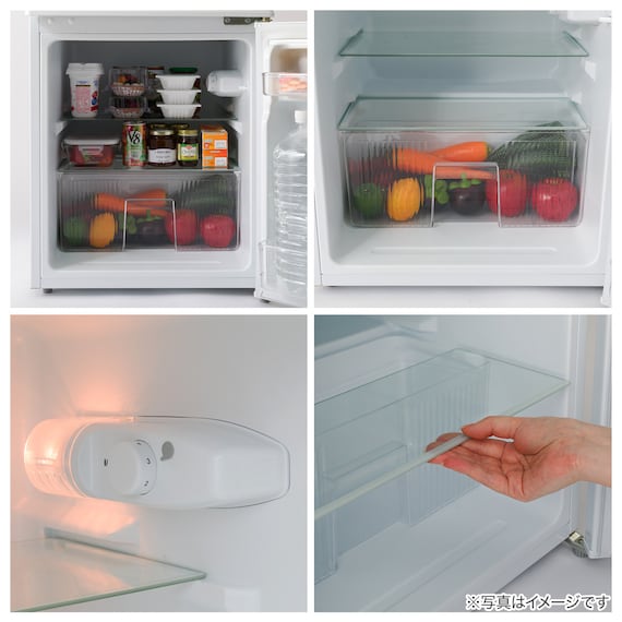 【家電2点セット】90L冷蔵庫+4.5kg洗濯機セット (ホワイト) 7枚目画像