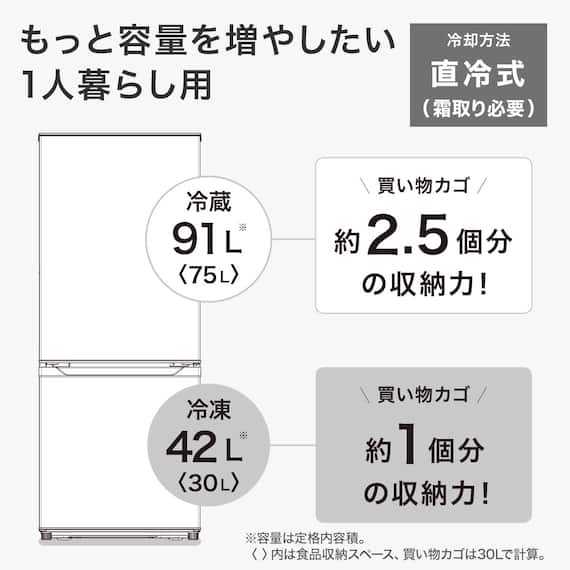【家電2点セット】133L冷蔵庫+6kg洗濯機セット (ホワイト) 4枚目画像