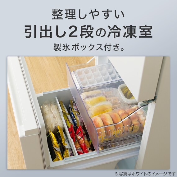 【家電2点セット】霜取り不要160Ｌ冷蔵庫+6kgスリムドラム式洗濯機 (乾燥なし)セット (ブラック) 5枚目画像