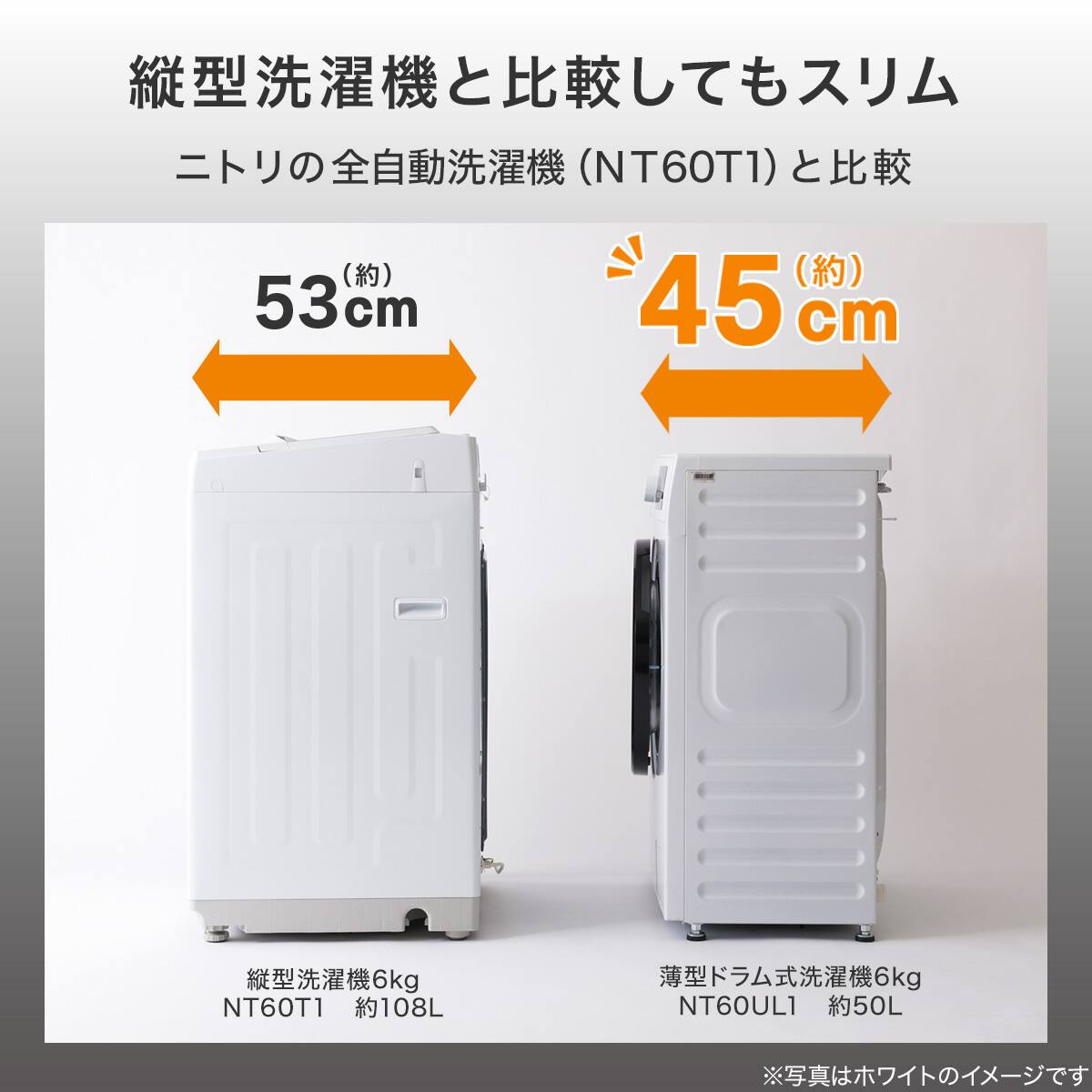 6kgスリムドラム式洗濯機 (乾燥なし)(ND60UL1 ブラック)(リサイクル