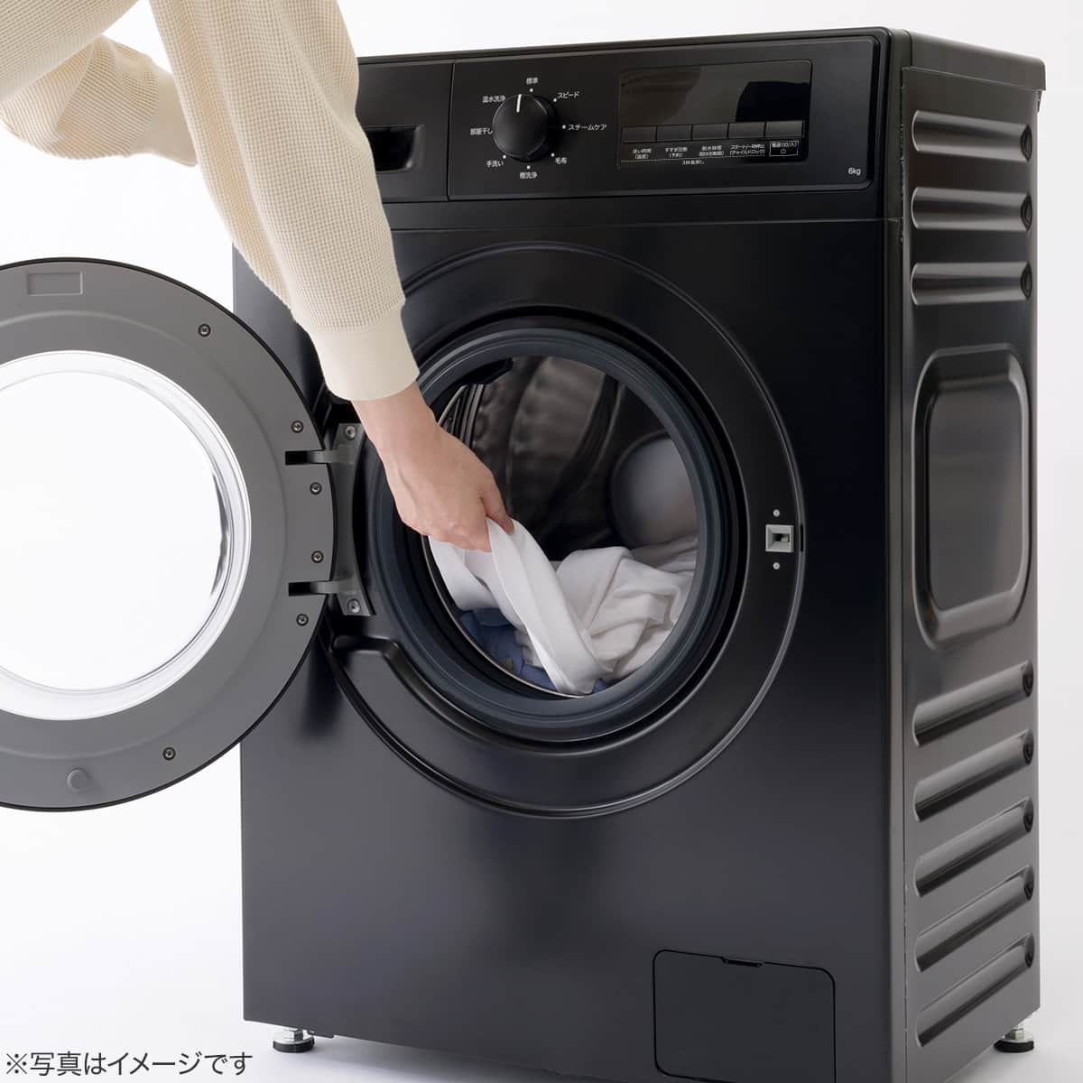 6kgスリムドラム式洗濯機 (乾燥なし)(ND60UL1 ブラック)(リサイクル