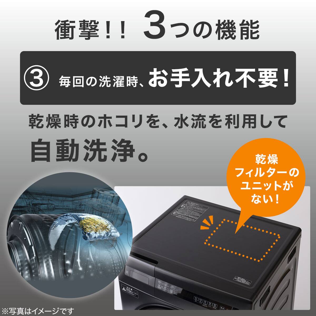 家電2点セット】10kgドラム式洗濯乾燥機＋271L 3ドアファン式 まんなか