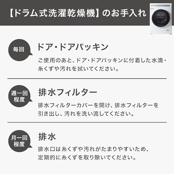 12kgドラム式洗濯乾燥機 (ND120KL1 ブラック)(リサイクル回収なし) 18枚目画像