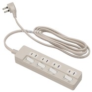 【デコホーム商品】4個口節電タップ 2ｍ(MO)