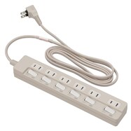 【デコホーム商品】6個口節電タップ 2ｍ(モカ)