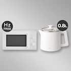 【小型家電2点セット】ヘルツフリー電子レンジ+電気調理ポットセット (ホワイト) 1枚目画像