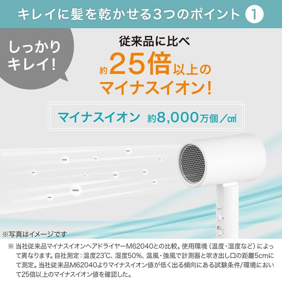  【小型家電5点セット】基本家電+マイナスイオンドライヤーセット (ホワイト) 14枚目画像
