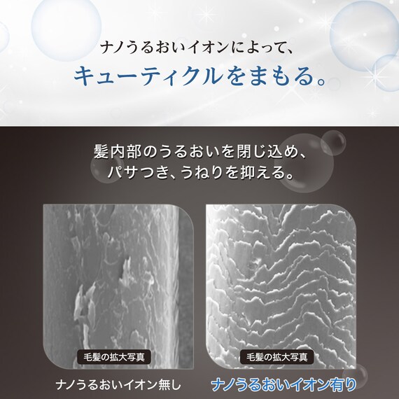 【ラッピング袋グレー色付き】ナノうるおいイオン美髪ドライヤー(NL701 ホワイト)（※本商品はラッピングされていない状態でお届けになります） 8枚目画像