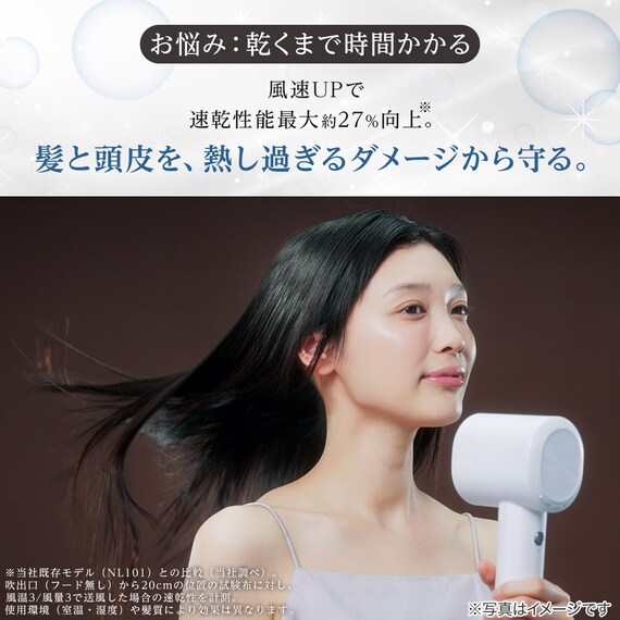 【ラッピング袋グレー色付き】ナノうるおいイオン美髪ドライヤー(NL701 ホワイト)（※本商品はラッピングされていない状態でお届けになります） 11枚目画像