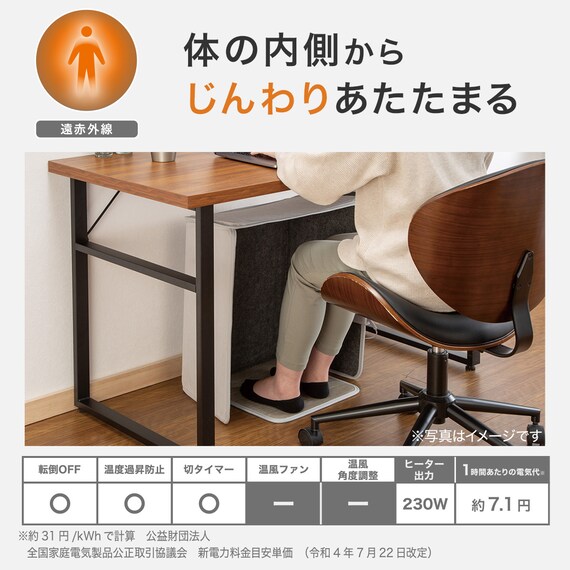 足裏まであったか 4面パネルヒーター(NCGY) 3枚目画像