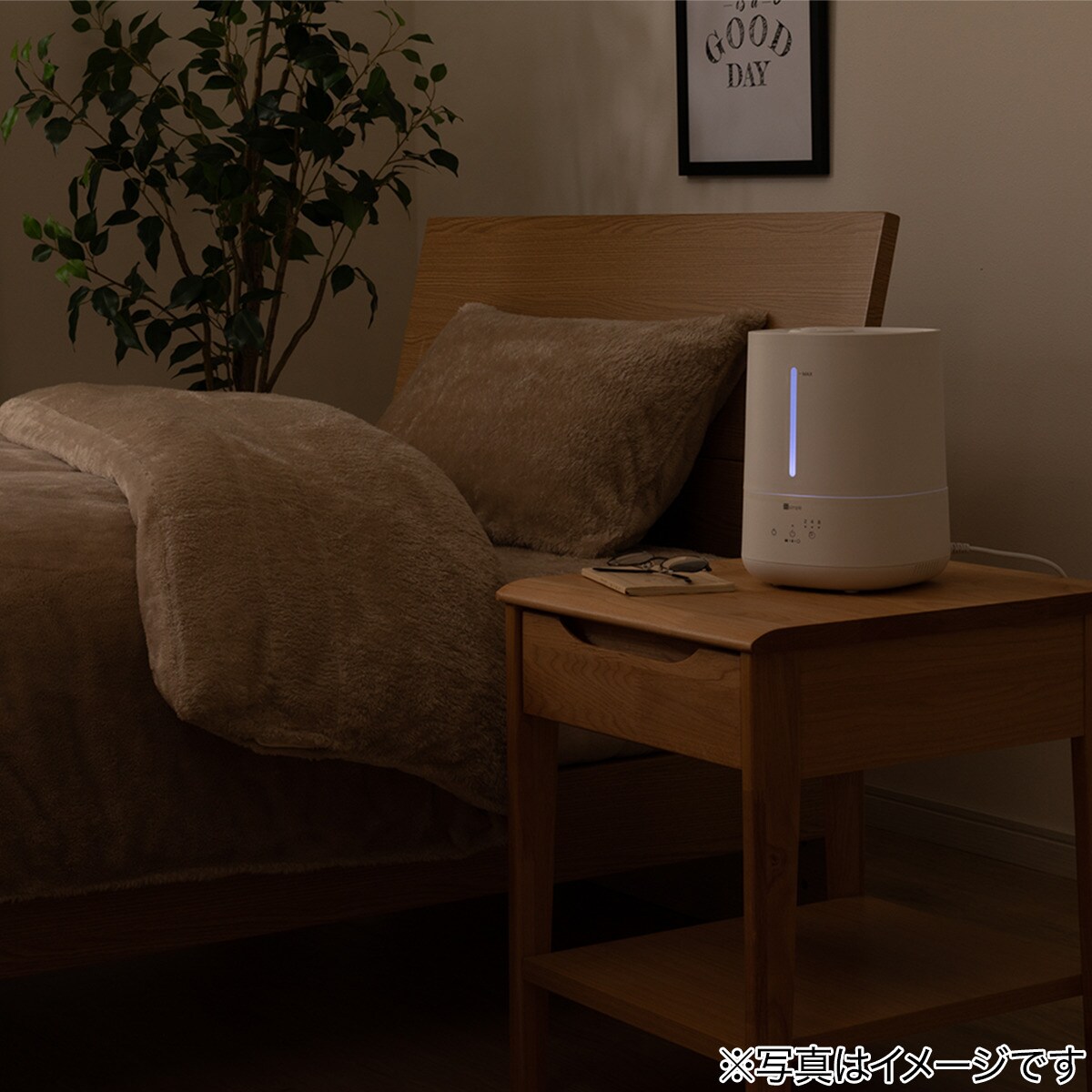 楽に給水できるアロマオイル対応加湿器(超音波式 HM01 NC