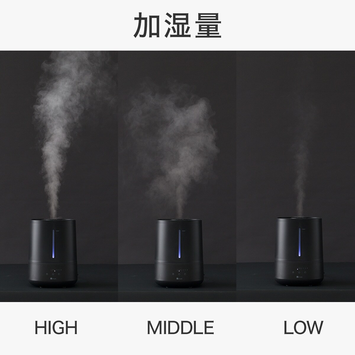 楽に給水できるアロマオイル対応加湿器(超音波式 HM01 NC
