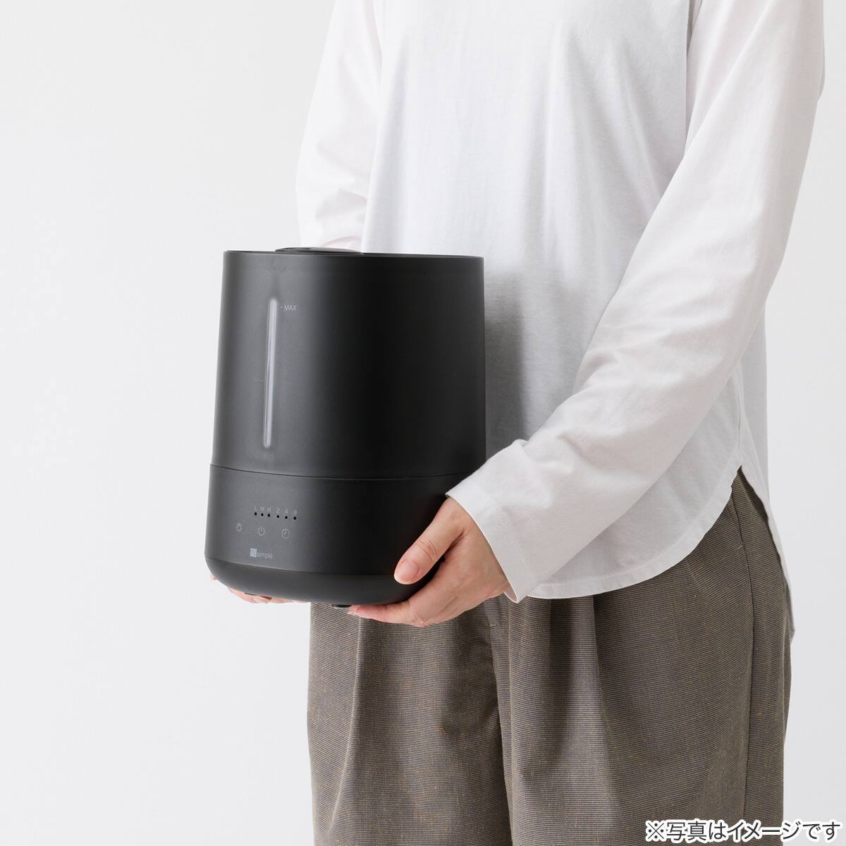 楽に給水できるアロマオイル対応加湿器(超音波式 HM01 NC ブラック