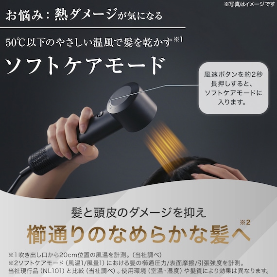 【母の日 プレゼント】高濃度マイナスイオン ヘアケアドライヤー (NY281 ホワイト)ギフト 贈り物 お母さん 実用品 7枚目画像