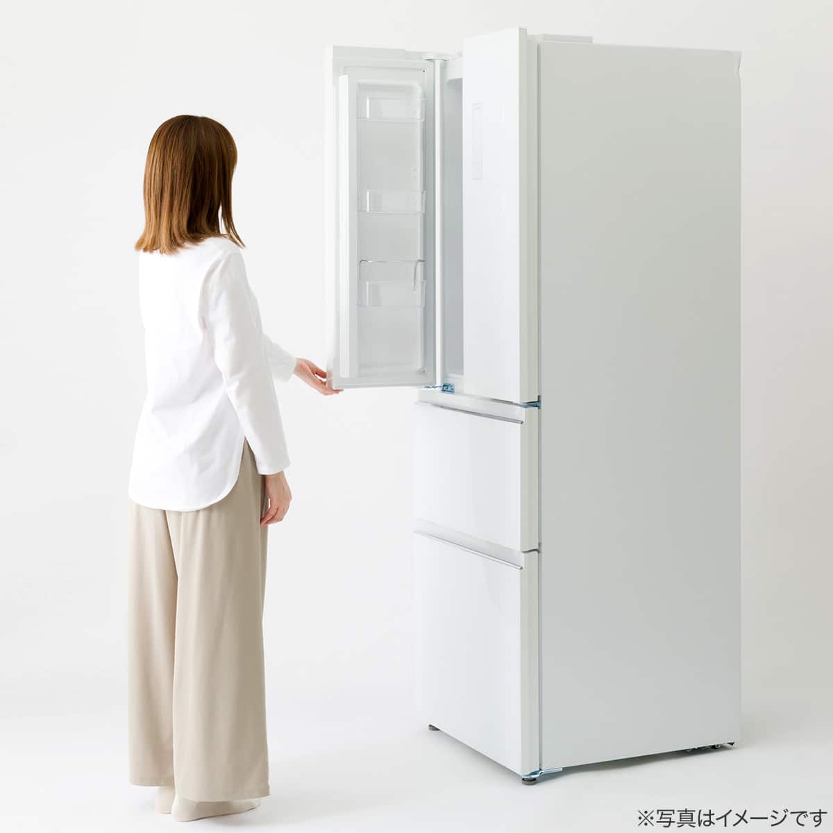 320L フレンチドアファン式冷蔵庫 (HM2C01 ホワイト)(リサイクル回収