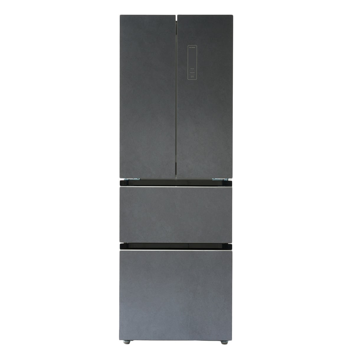 320L フレンチドアファン式冷蔵庫 (HM2C01 石目調・グレー)(リサイクル