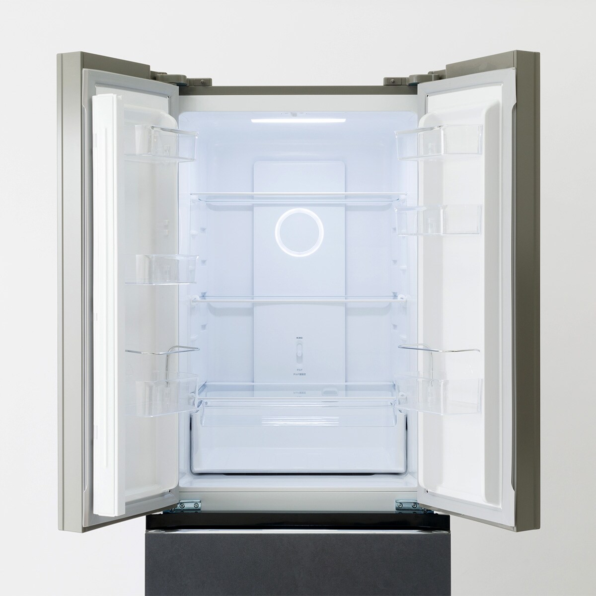 320L フレンチドアファン式冷蔵庫 (HM2C01 石目調・グレー)(リサイクル