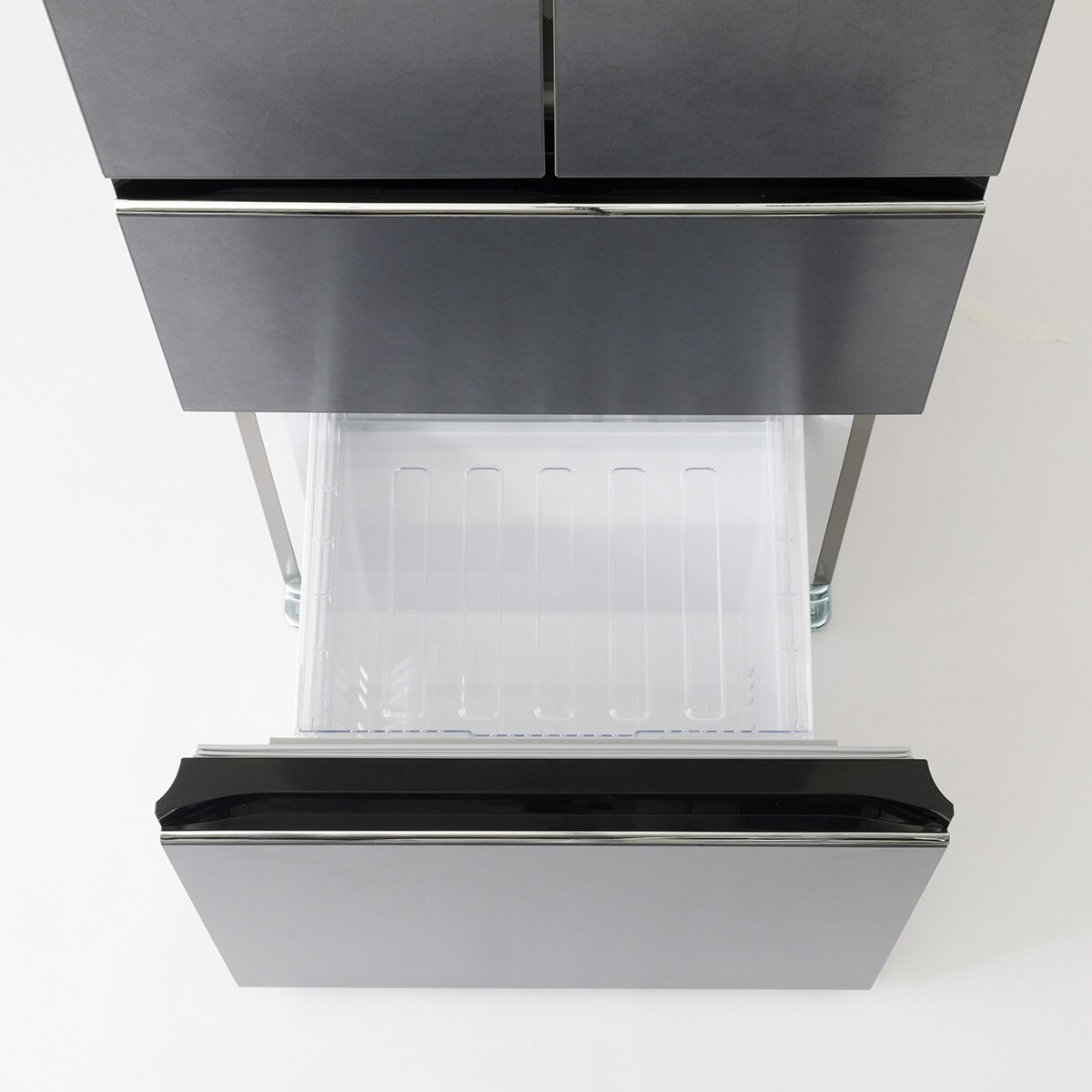 320L フレンチドアファン式冷蔵庫 (HM2C01 石目調・グレー)(リサイクル