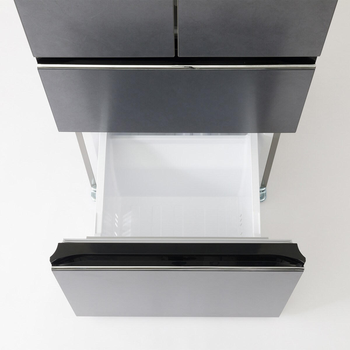 320L フレンチドアファン式冷蔵庫 (HM2C01 石目調・グレー)(リサイクル