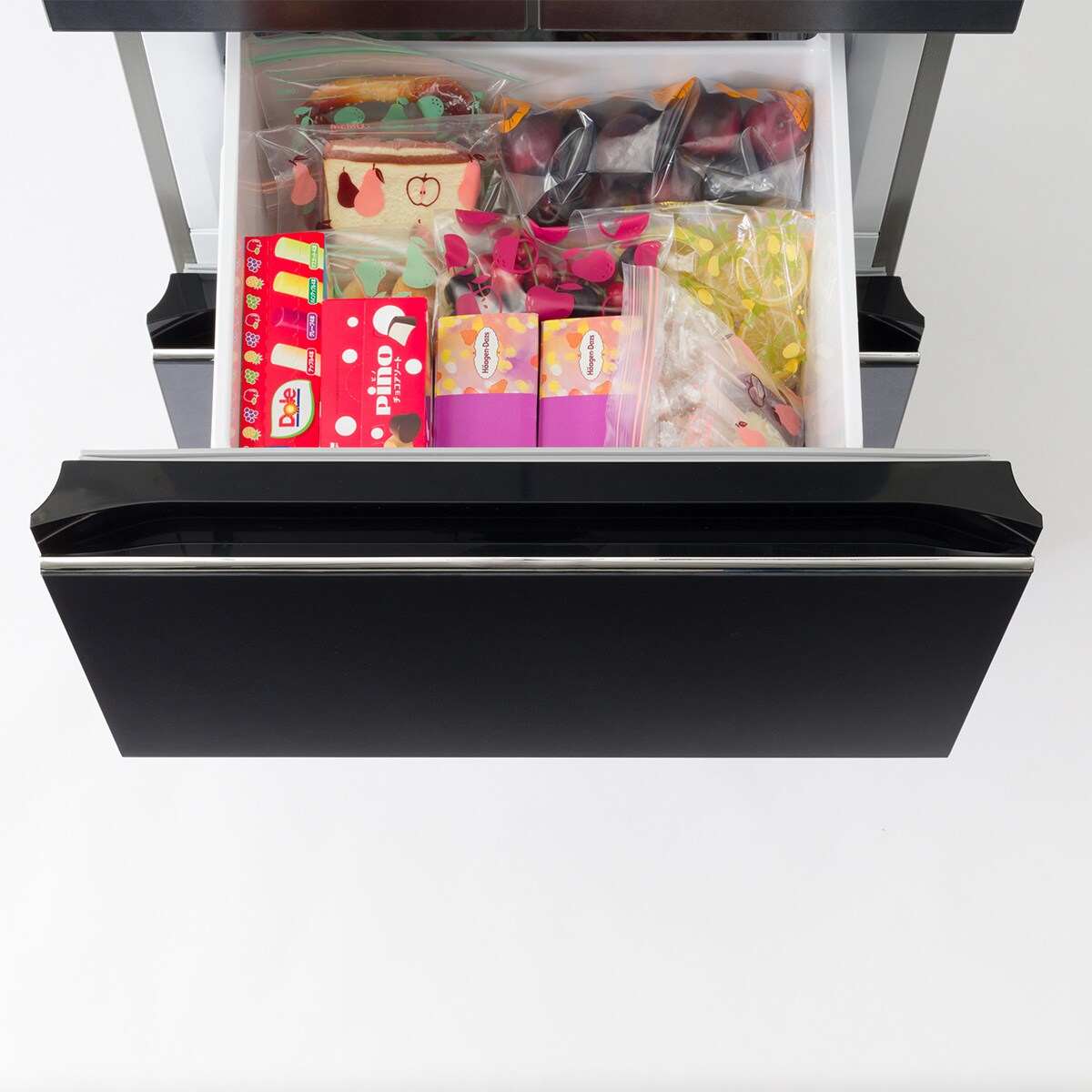 320L フレンチドアファン式冷蔵庫 (HM2C01 石目調・グレー)(リサイクル