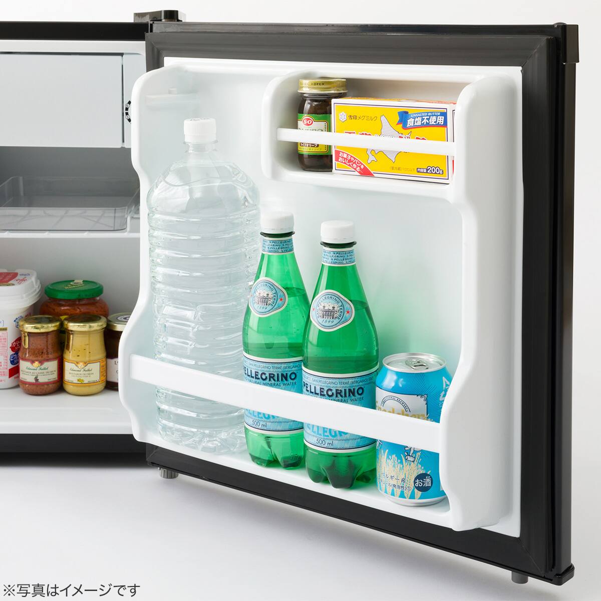45L 直冷式1ドア冷蔵庫 (BR2C02 ブラック) (リサイクル回収あり