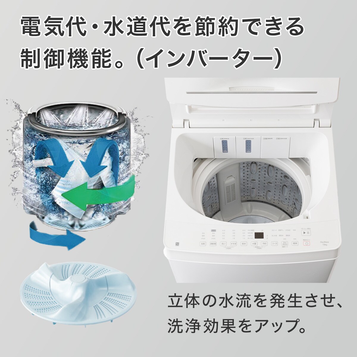 10kg洗剤自動投入洗濯機(NT100S1 ホワイト)(リサイクル回収あり