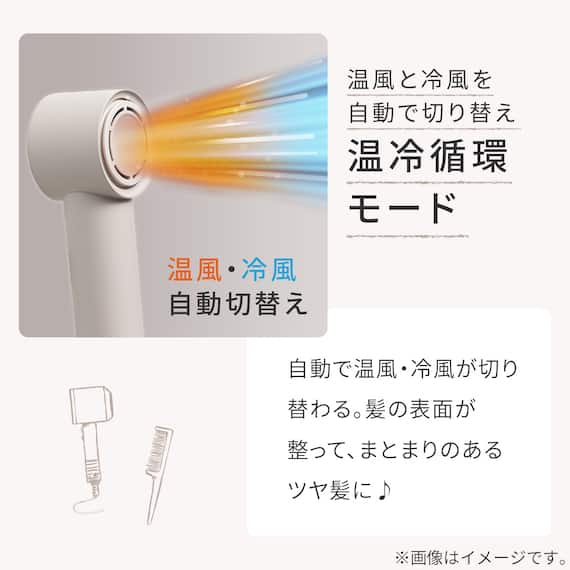 高濃度マイナスイオンヘアケアドライヤー(NY281 モカ) 2枚目画像