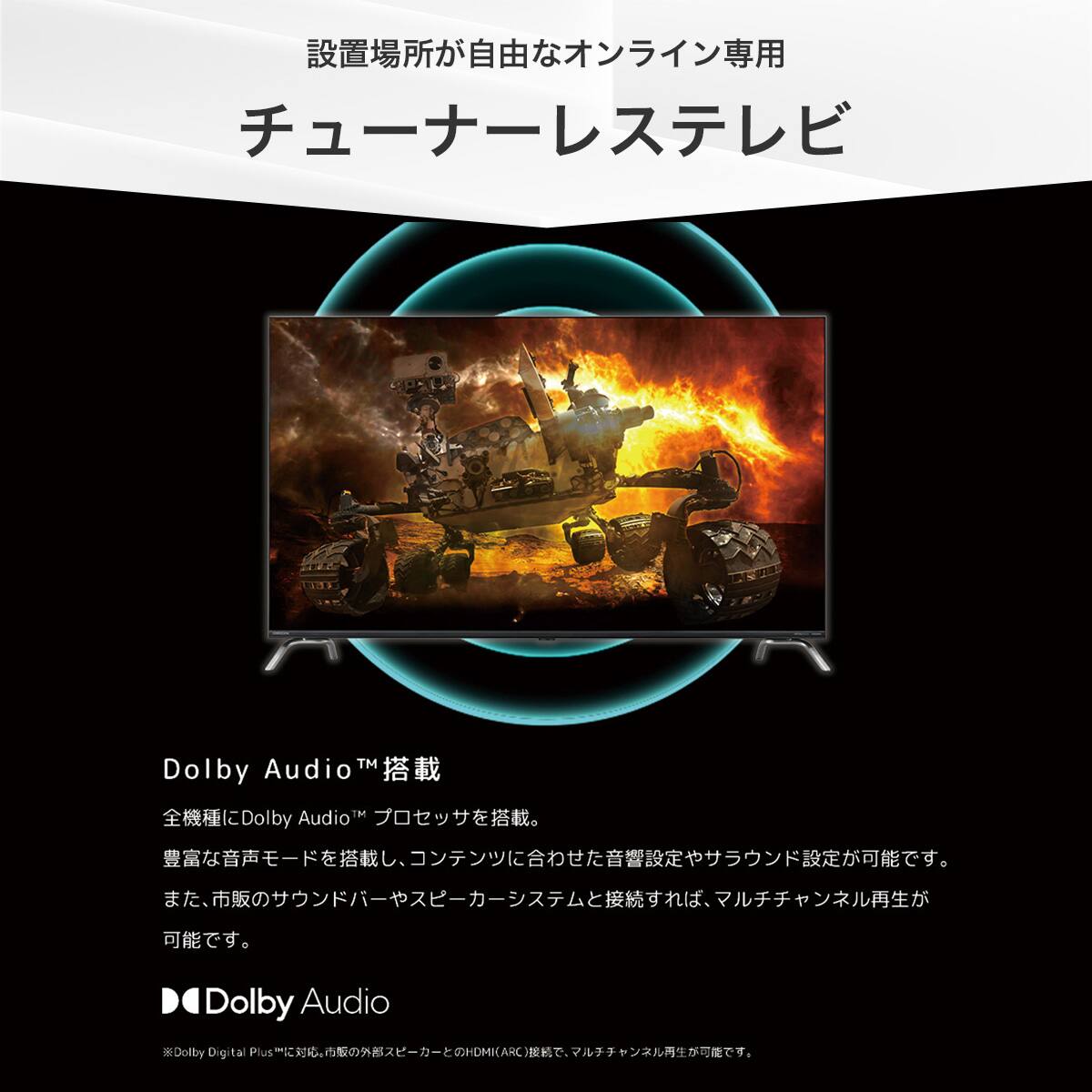 壁掛けテレビ 壁掛けパーツ付き 65型 チューナーレス 液晶 4K