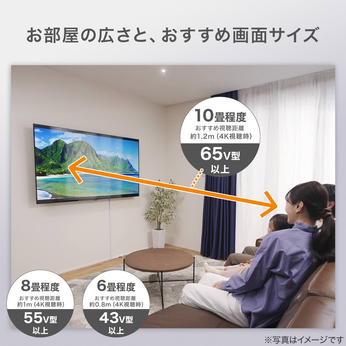 壁掛けテレビ 壁掛けパーツ付き 50型 液晶 4K対応 (NLS50RD01 ブラック