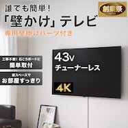 壁掛けテレビ 取付パーツセット 43型 チューナーレス 液晶 4K (NGL43U01 ブラック)【期間限定価格:11/26~1/5まで】