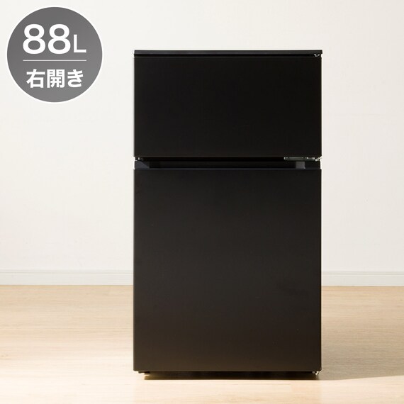 88L 直冷式 2ドア 冷凍冷蔵庫 (GZ2G04 右開き ブラック)(リサイクル 
