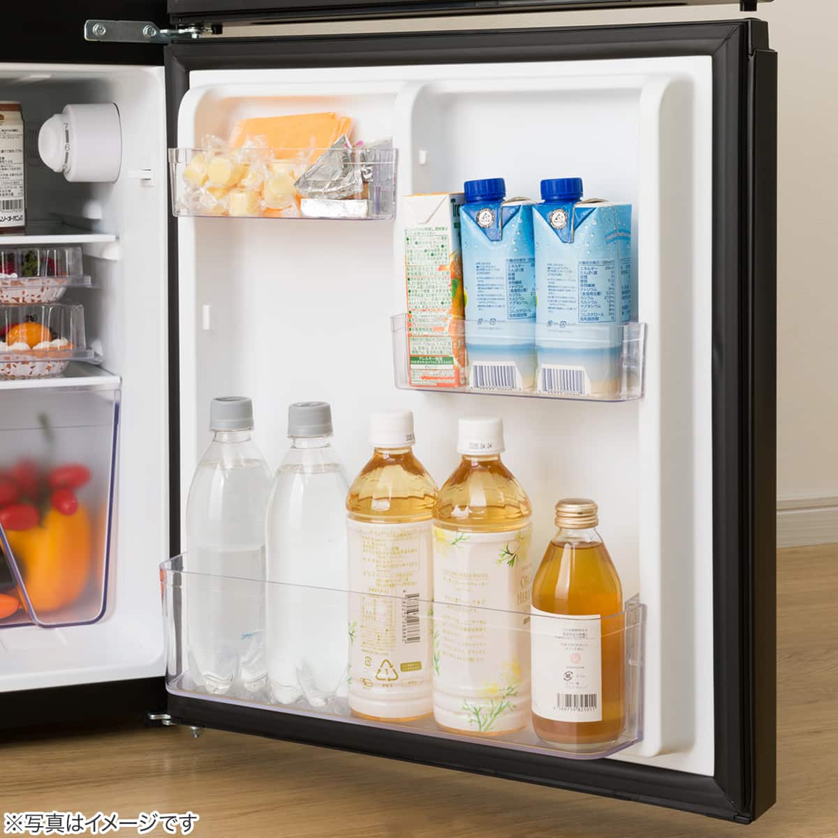 88L 直冷式 2ドア 冷凍冷蔵庫 (GZ2G04 右開き ブラック)(リサイクル