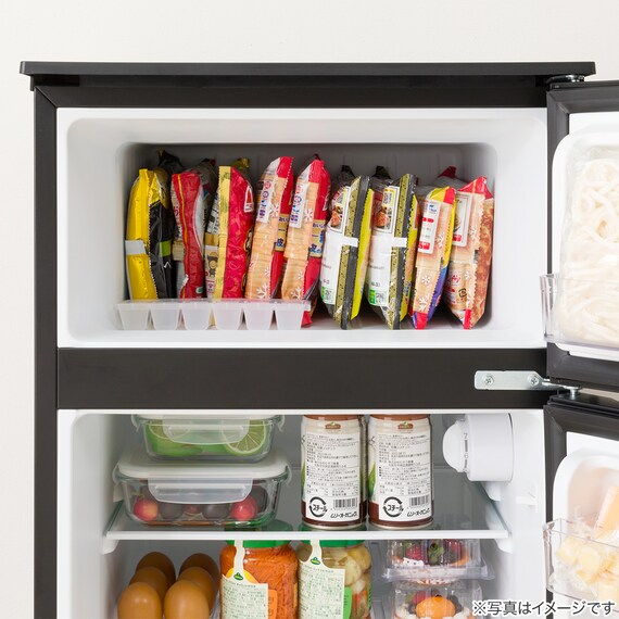 88L 直冷式 2ドア 冷凍冷蔵庫 (GZ2G04 右開き ブラック)(リサイクル回収なし) 11枚目画像