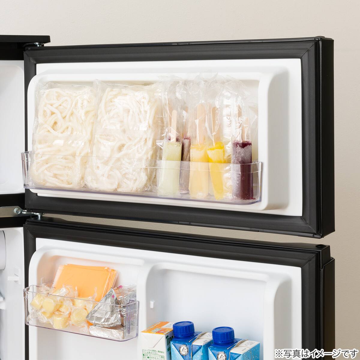 88L 直冷式 2ドア 冷凍冷蔵庫 (GZ2G04 右開き ブラック)(リサイクル