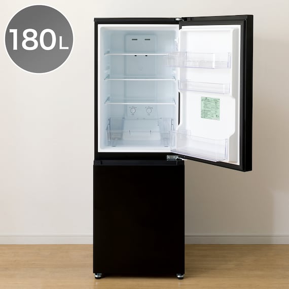 180L 2ドア霜取り不要冷凍冷蔵庫(GZ2G02 ブラック)(リサイクル回収なし) 1枚目画像