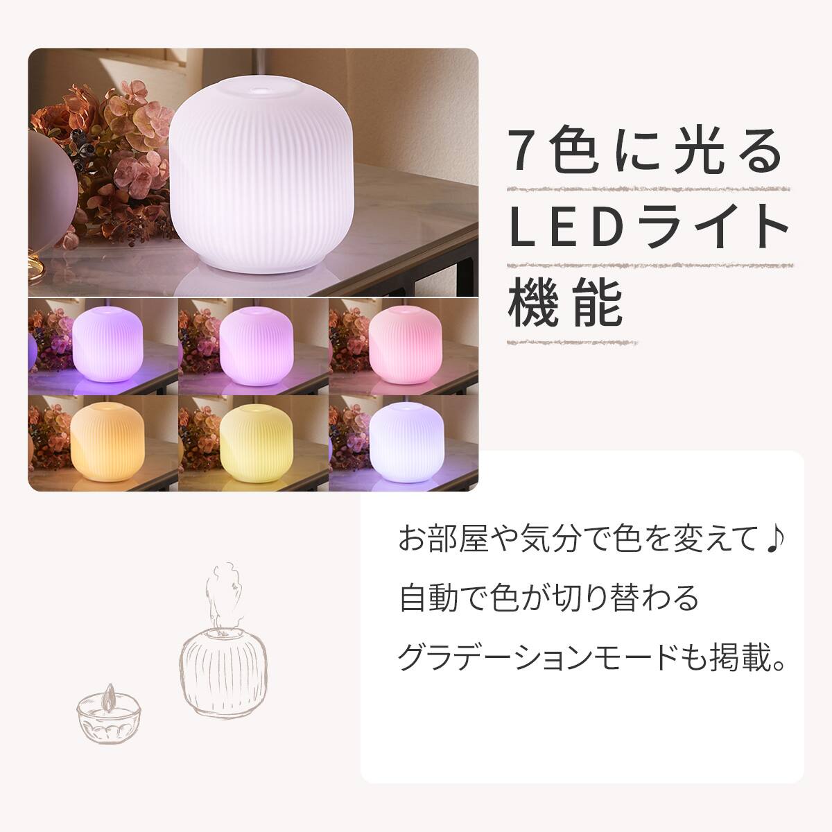超音波アロマディフューザー 90mL | ニトリネット【公式】 家具