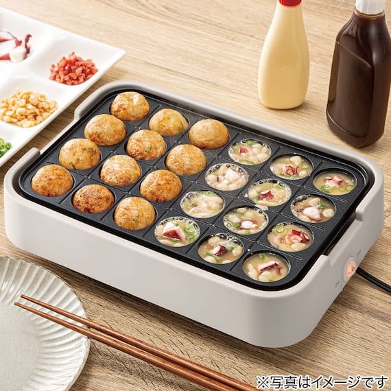 ミニフラット&たこ焼き器「Tatte!」(モカ FP2C04) 11枚目画像