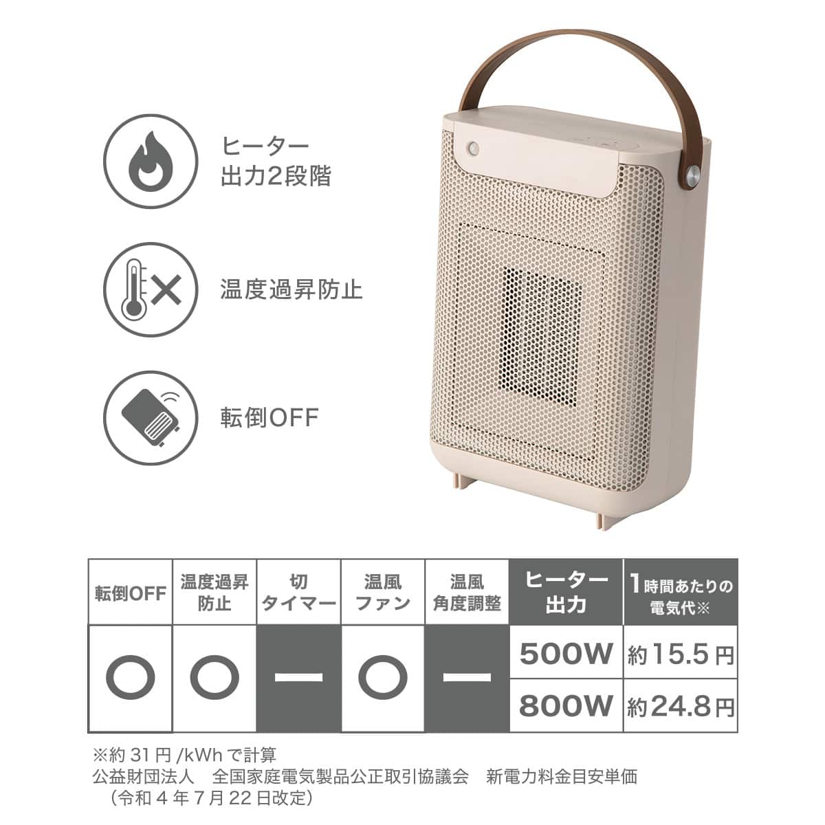 人感セラミックヒーター(LH01 MO) | ニトリネット【公式】 家具
