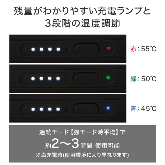 手のひらに収まる充電式カイロ(WK02 GY) 4枚目画像