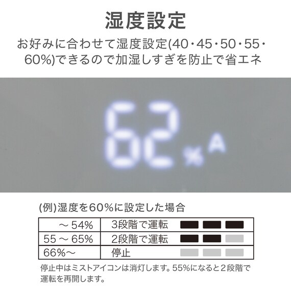 スチーム除菌ハイブリッド加湿器(HB04NG WH) 10枚目画像