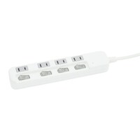 節電タップ4個口 2m(LB-4C4S ホワイト)