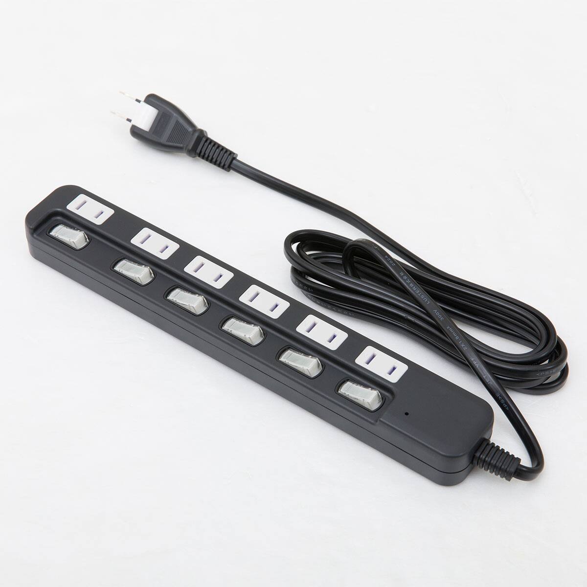 節電タップ6個口 2m(LB-6C6S ブラック) | ニトリネット【公式】 家具