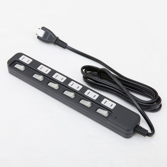 節電タップ6個口 2m(LB-6C6S ブラック) 5枚目画像